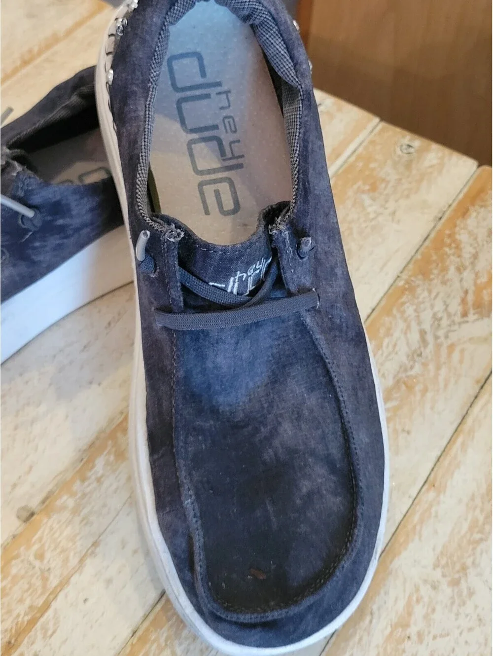 Hey Dude Wendy Womens Size 7 Gray Odyssey Slip On Comfort Shoes Canvas
